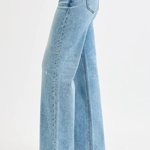 RISEN Full Size Low Rise‎ Ankle Boyfriend Distressed Jeans Plus Size - Picture 4 of 8